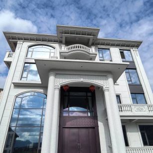 汕头白麻别墅外墙干挂石材效果示例