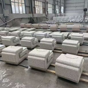 汕头 白麻花岗岩异形加工-石凳，坐凳