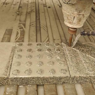 汕头 芝麻白花岗岩石材盲人石、盲道石、盲点石