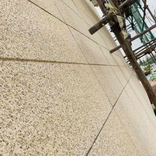 汕头 黄金麻花岗岩荔枝面外墙干挂石材效果示例