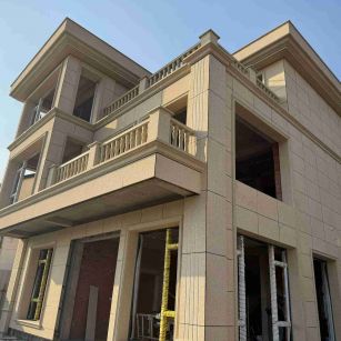 汕头 黄金麻花岗岩石材荔枝面外墙干挂效果展示