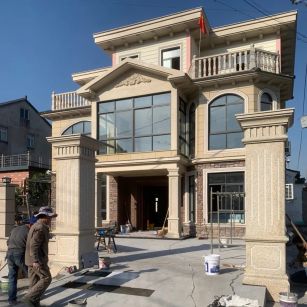 汕头 黄金麻花岗岩荔枝面别墅外墙干挂私家专属