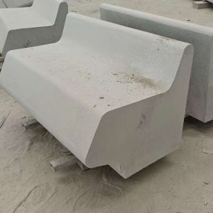 汕头 芝麻白花岗岩异形坐凳，石凳