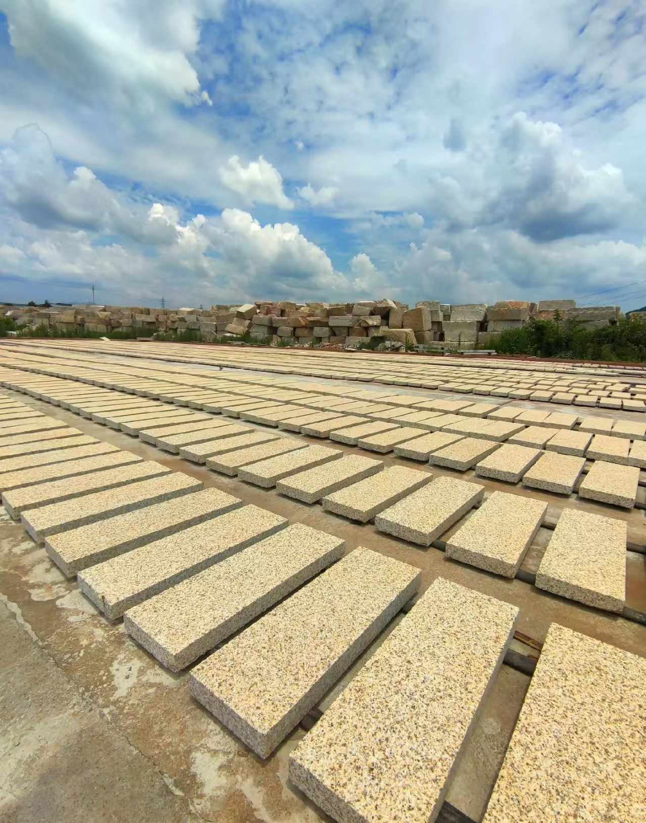 汕头 黄金麻荔枝面花岗岩石材地铺石防护中