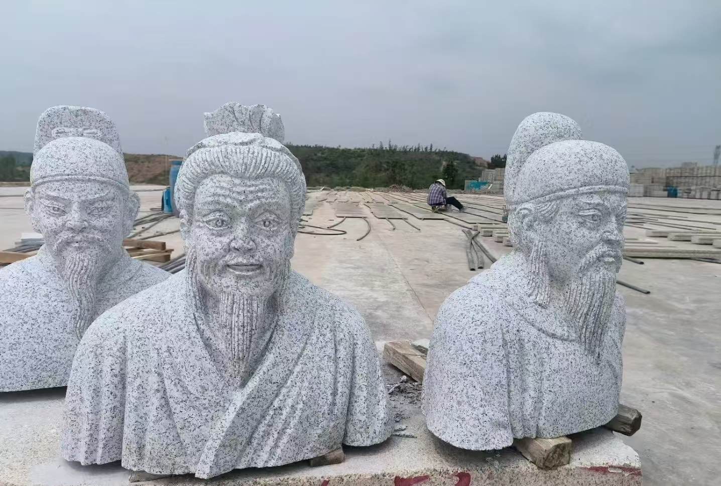 汕头 白麻花岗岩石材人物立体雕刻