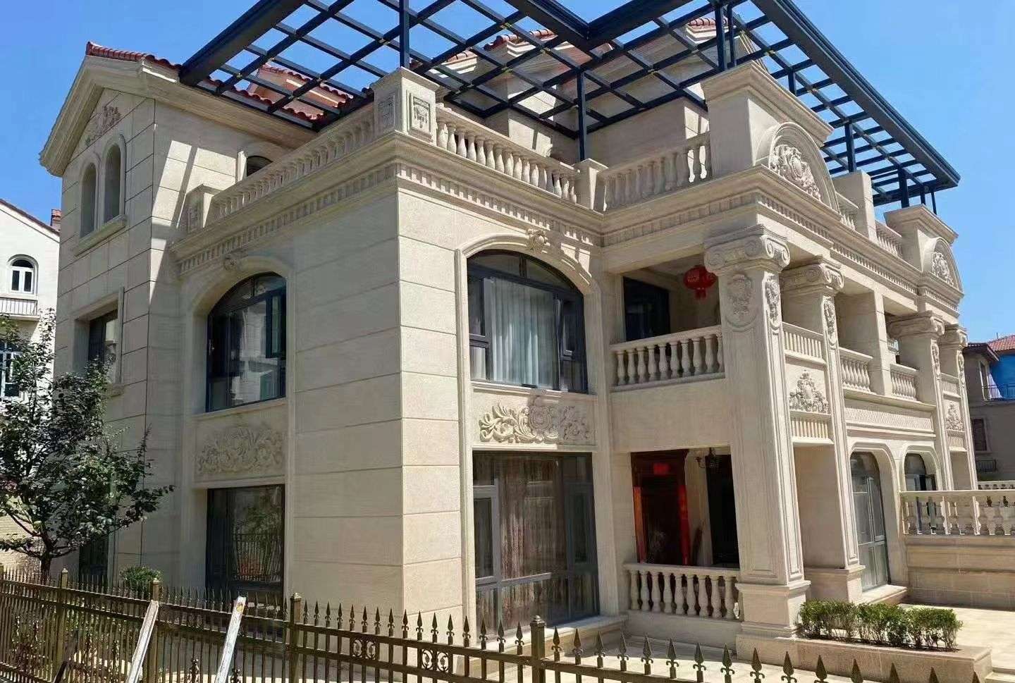 汕头 黄金麻花岗岩荔枝面别墅外墙干挂