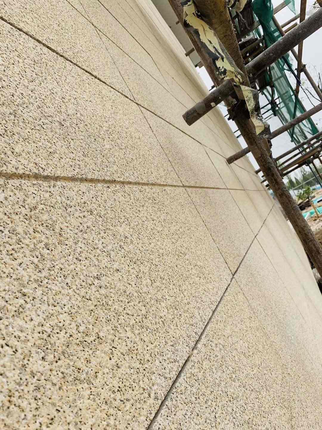 汕头 黄金麻花岗岩荔枝面外墙干挂石材效果示例