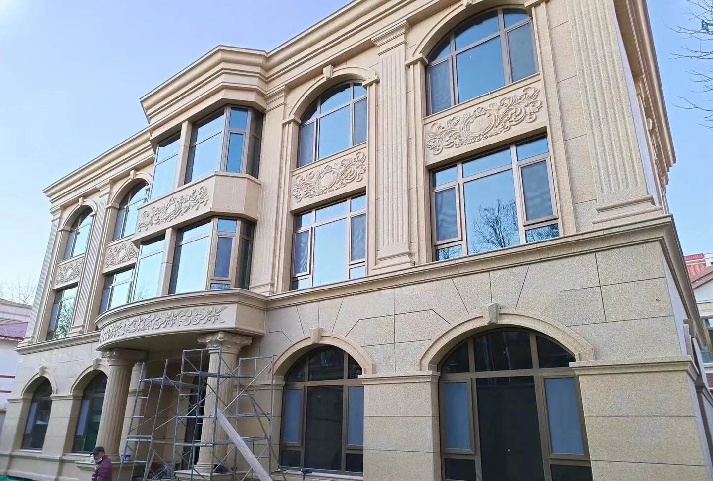 汕头 黄金麻花岗岩别墅外墙干挂